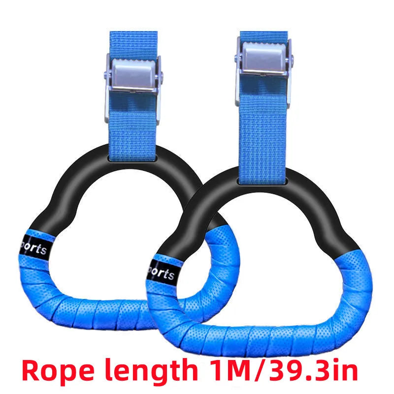 Eco-friendly Gym Ring With Adjustable Straps Buckles Indoor Pull-up Fitness Gymnastics Rings For Kids Home Exercise Equipment