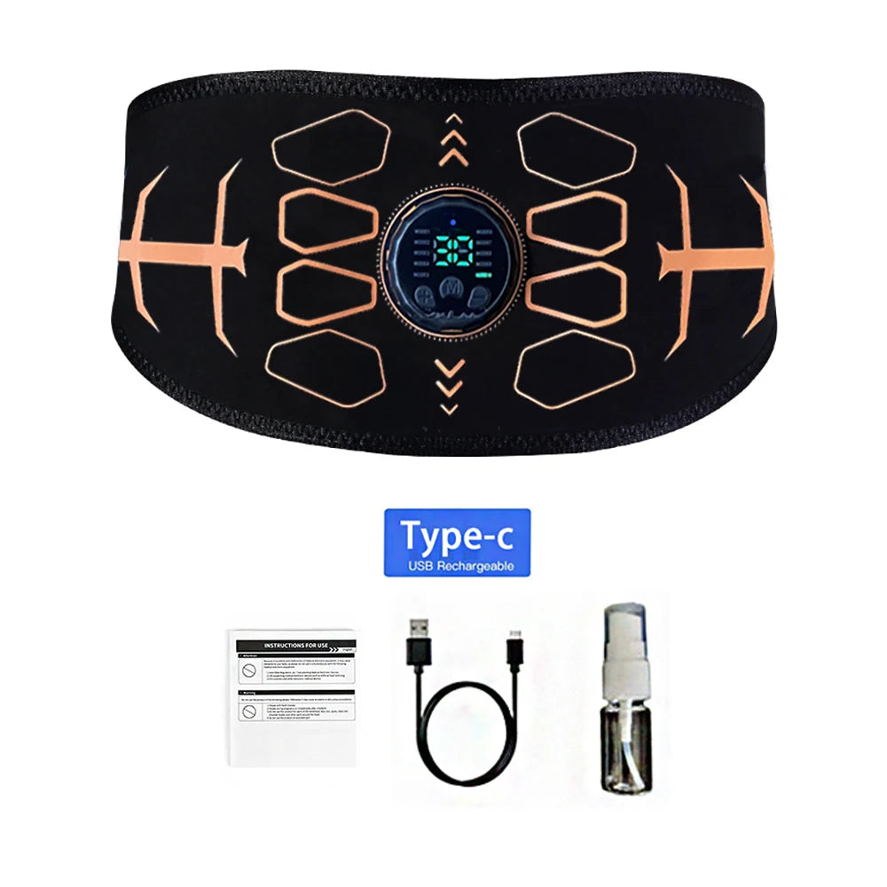 EMS Muscle Stimulator Abs Trainer Abdominal Muscle Toner Electronic Toning Belts USB Weight Loss Massager Home Fitness Equipment