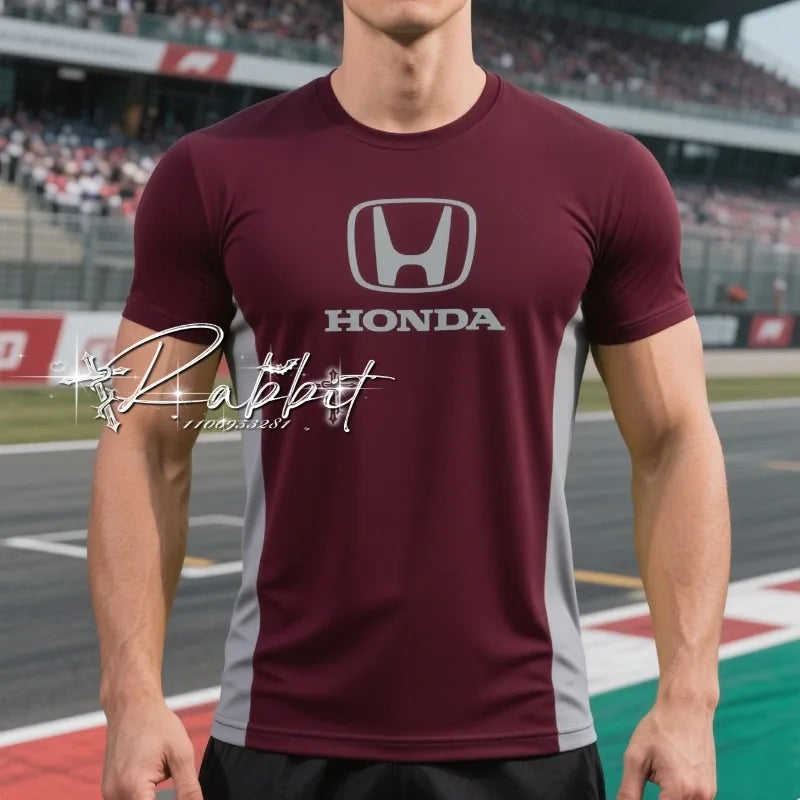 Summer New Honda HRC Motorcycle Racing Track Rider Quick Dry T-shirt Men's Fashion Training Sports Quick Dry Short Sleeved Shirt