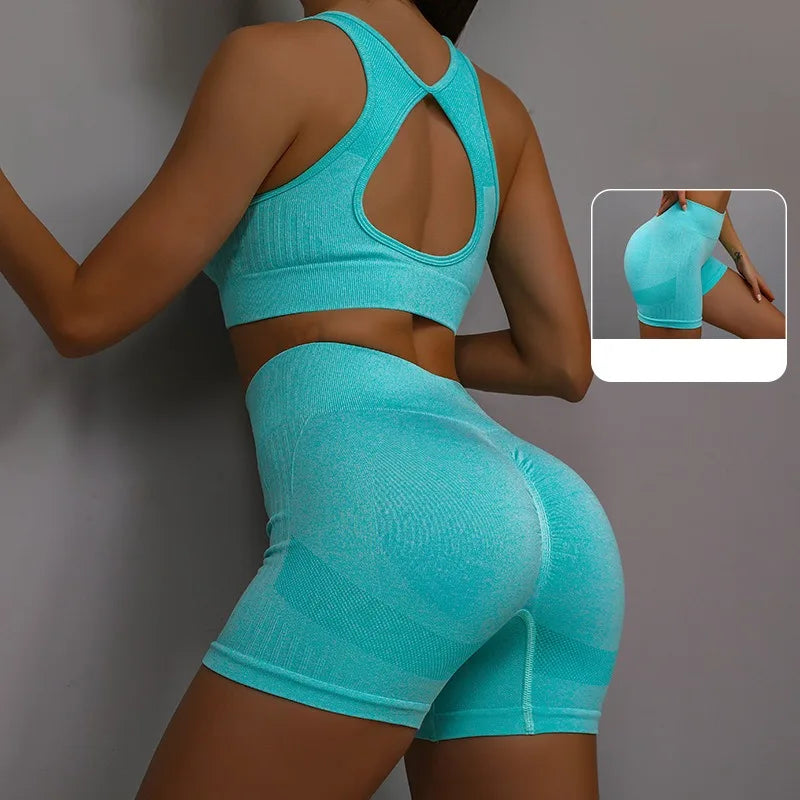 2PCS Yoga Suit Yoga Sports Underwear Women's Fitness Suit Vest Running Sports Yoga Shorts Set Yoga Set Workout Set