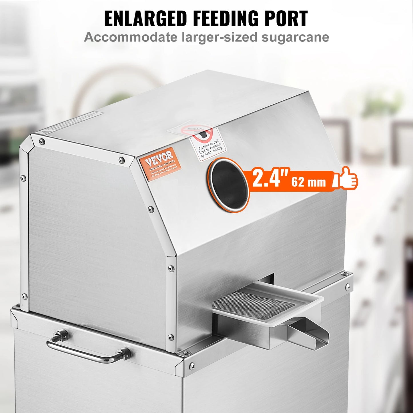 SucceBuy 750/800W Electric Sugar Cane Juicer Sugarcane Juicer Machine 3/4 Stainless Steel Rollers for Home and Commercial