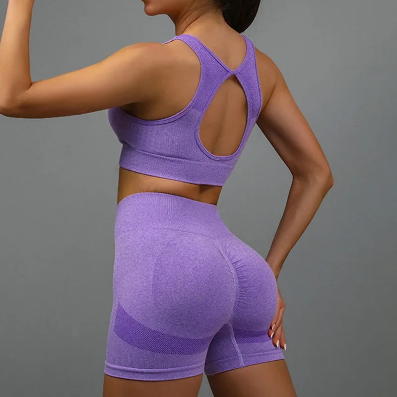2PCS Yoga Suit Yoga Sports Underwear Women's Fitness Suit Vest Running Sports Yoga Shorts Set Yoga Set Workout Set