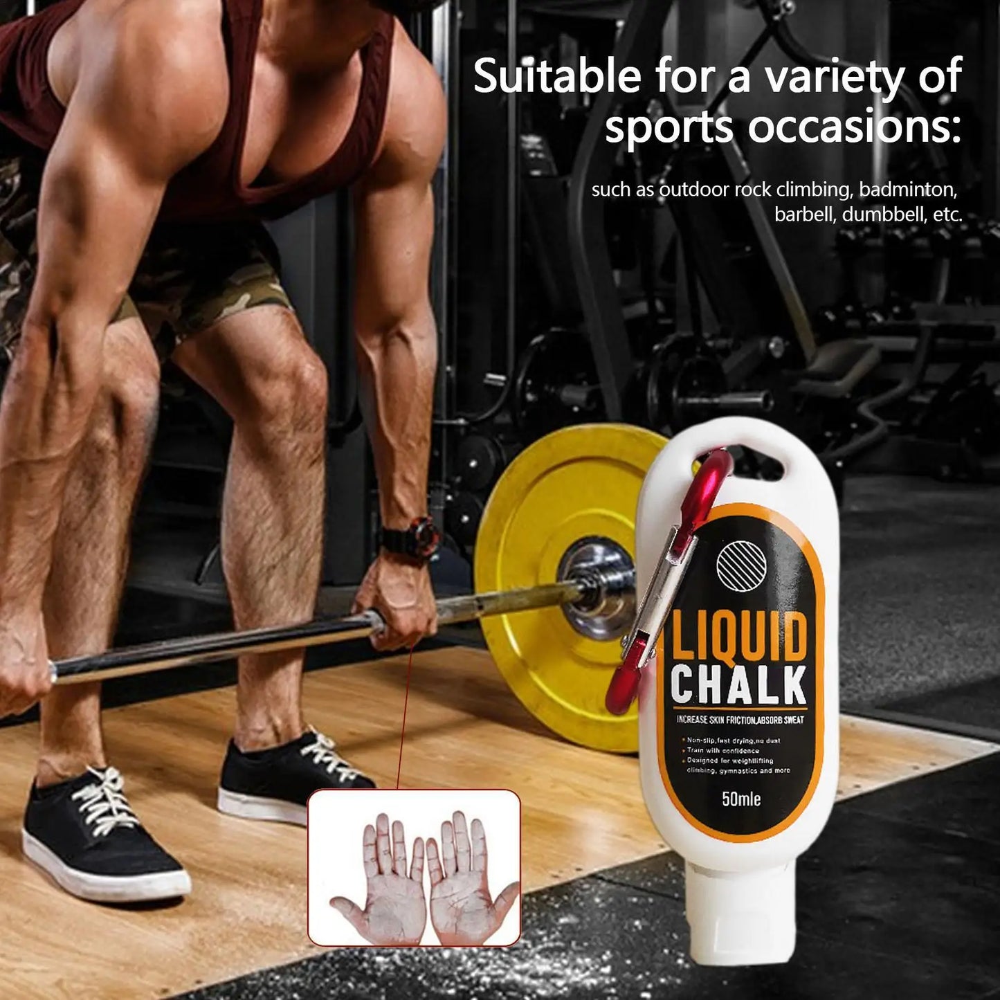30/50/100ml Sports Liquid Magnesium Powder Fitness Lifting Anti Slip Cream Grip Liquid Magnesium For Pole Dancing Rock Climbing