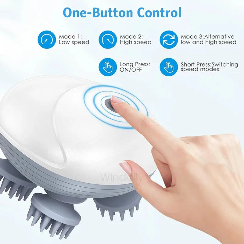 Rechargeable Electric Scalp & Body Massager – Deep Relaxation for Head, Neck & Shoulders