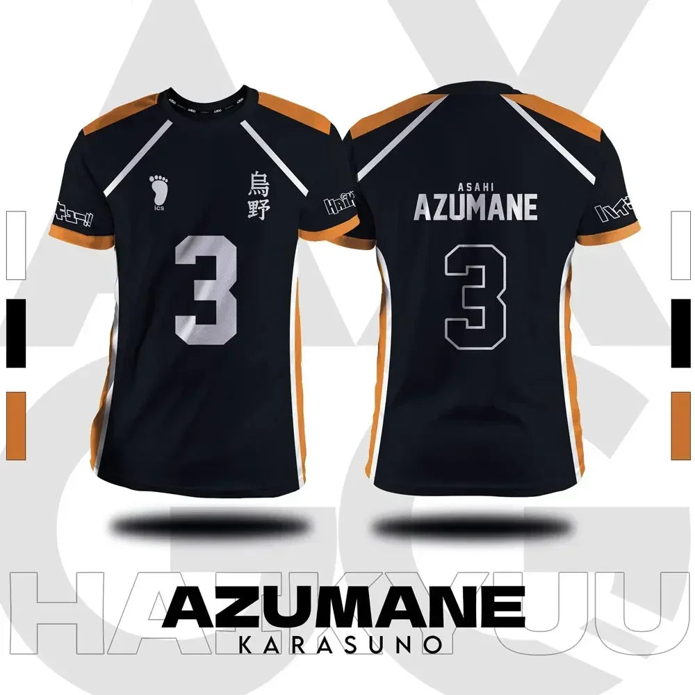 Haikyuu Fukurodani Hinata Cartoon Anime Cosplay Men Jersey Short Sleeve Kids Tee Clothing Unisex Tops New Fashion Women T-shirt
