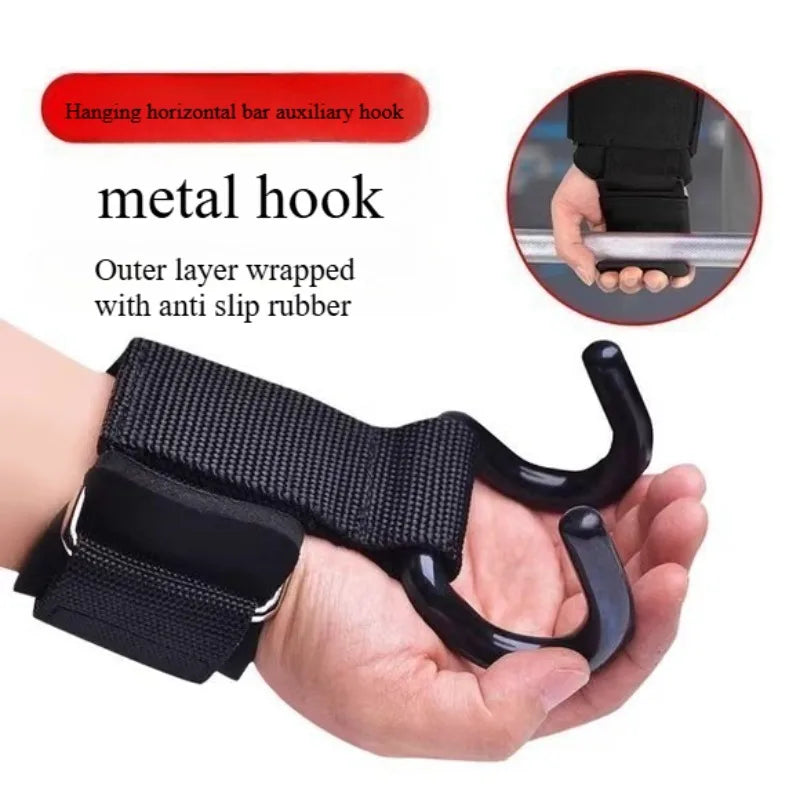 Pull-up bar wrist straps for fitness, assisting hooks for indoor pull-up bars, deadlift hand slip prevention hang hooks.