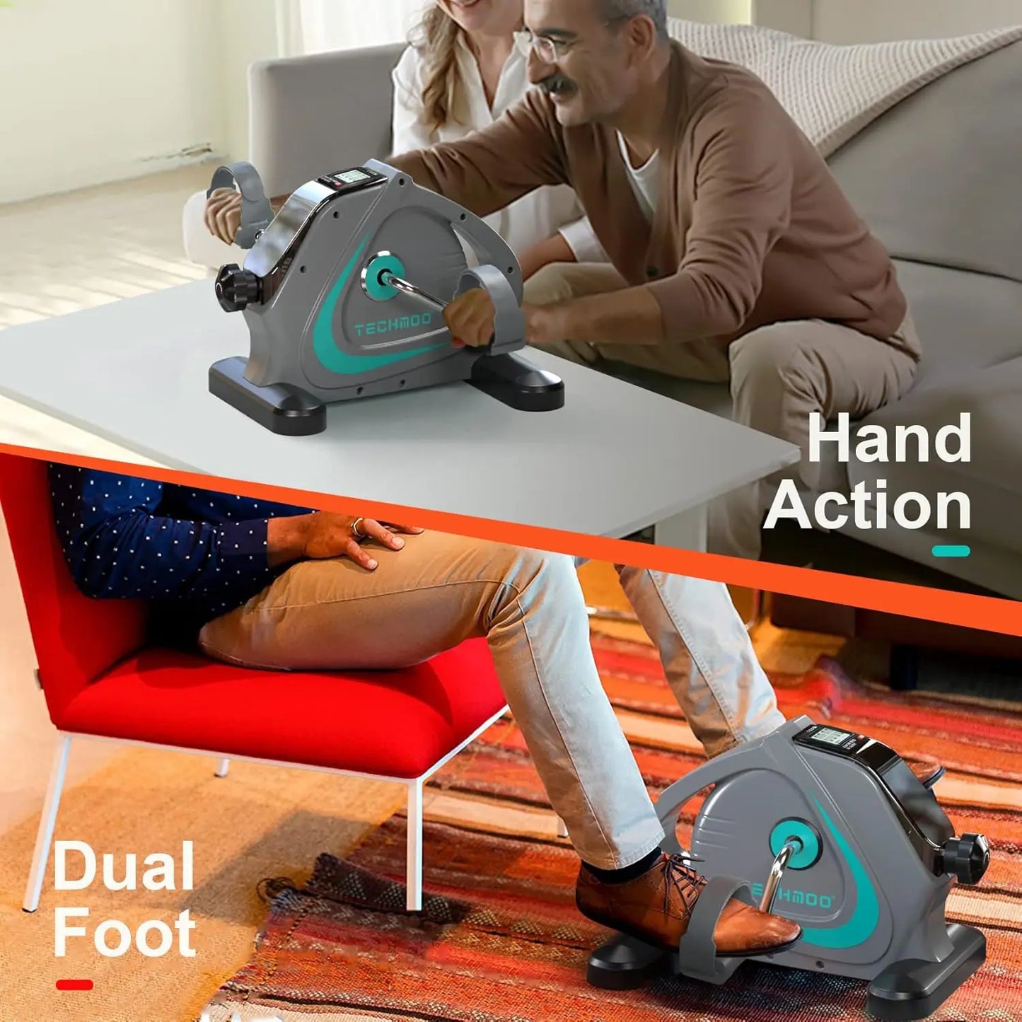 Under Desk Bike Pedal Exerciser Portable Mini Home Exercise Bike with 5LBS Flywheel Sitting Peddler Exerciser for Seniors Legs a