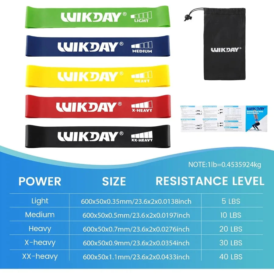 Resistance Bands for Working Out Exercise Loop Bands Workout Bands 5pcs Set for Body Stretching Crossfit Training Home Wor
