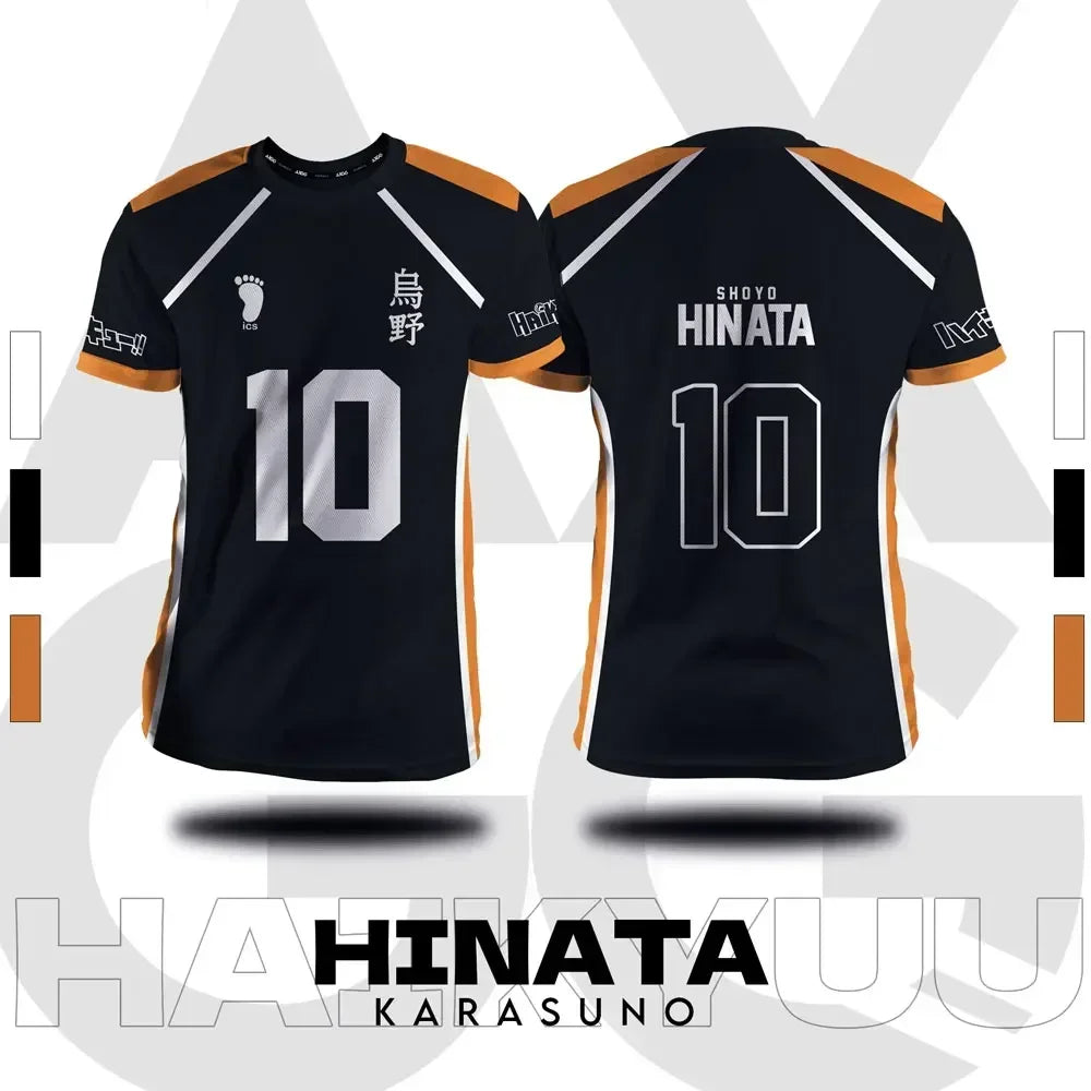 Haikyuu Fukurodani Hinata Cartoon Anime Cosplay Men Jersey Short Sleeve Kids Tee Clothing Unisex Tops New Fashion Women T-shirt