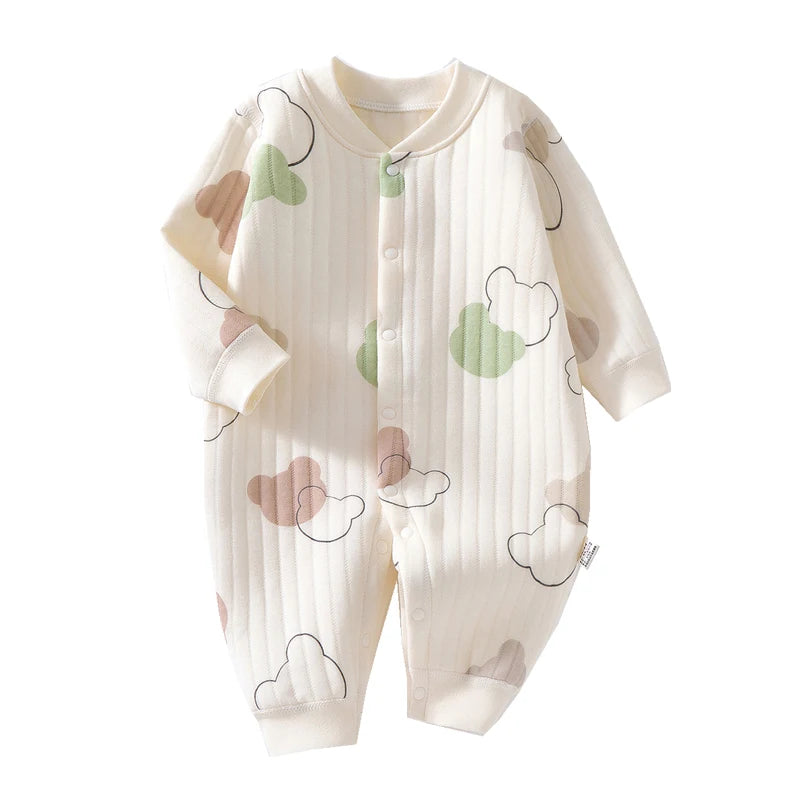 3 Layers Newborn Jumpsuit Cotton Bear Bunny Cartoon Baby Romper Autumn Winter Toddler Outfit Infant Onesie Kids Boy Girl Clothes