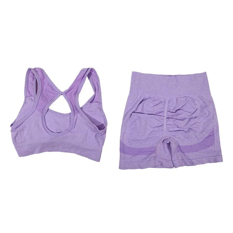 2PCS Yoga Suit Yoga Sports Underwear Women's Fitness Suit Vest Running Sports Yoga Shorts Set Yoga Set Workout Set