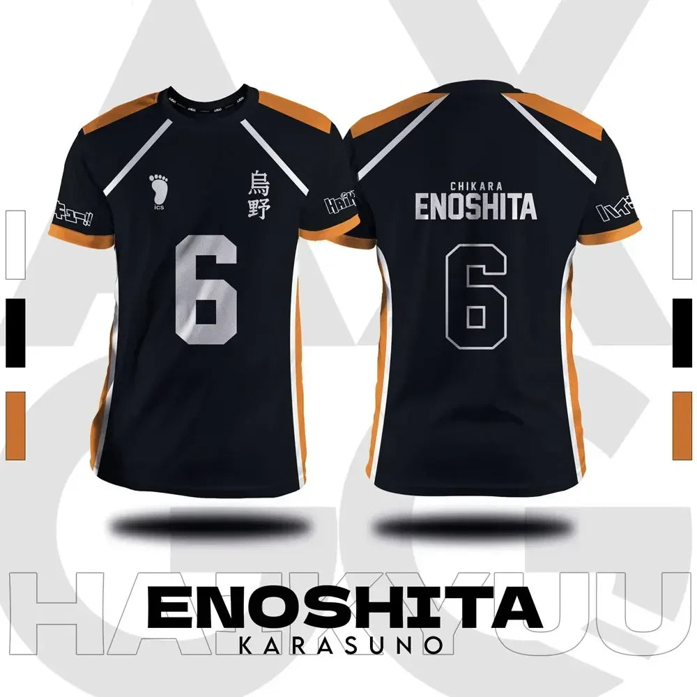 Haikyuu Fukurodani Hinata Cartoon Anime Cosplay Men Jersey Short Sleeve Kids Tee Clothing Unisex Tops New Fashion Women T-shirt