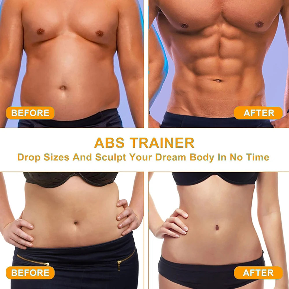 EMS Muscle Stimulator Abs Trainer Abdominal Muscle Toner Electronic Toning Belts USB Weight Loss Massager Home Fitness Equipment