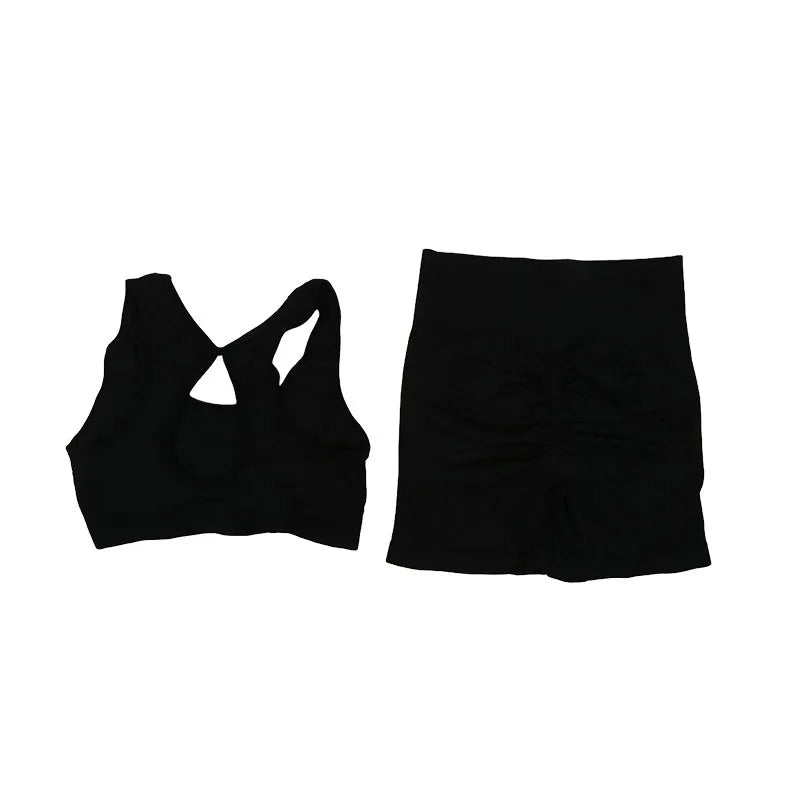 2PCS Yoga Suit Yoga Sports Underwear Women's Fitness Suit Vest Running Sports Yoga Shorts Set Yoga Set Workout Set