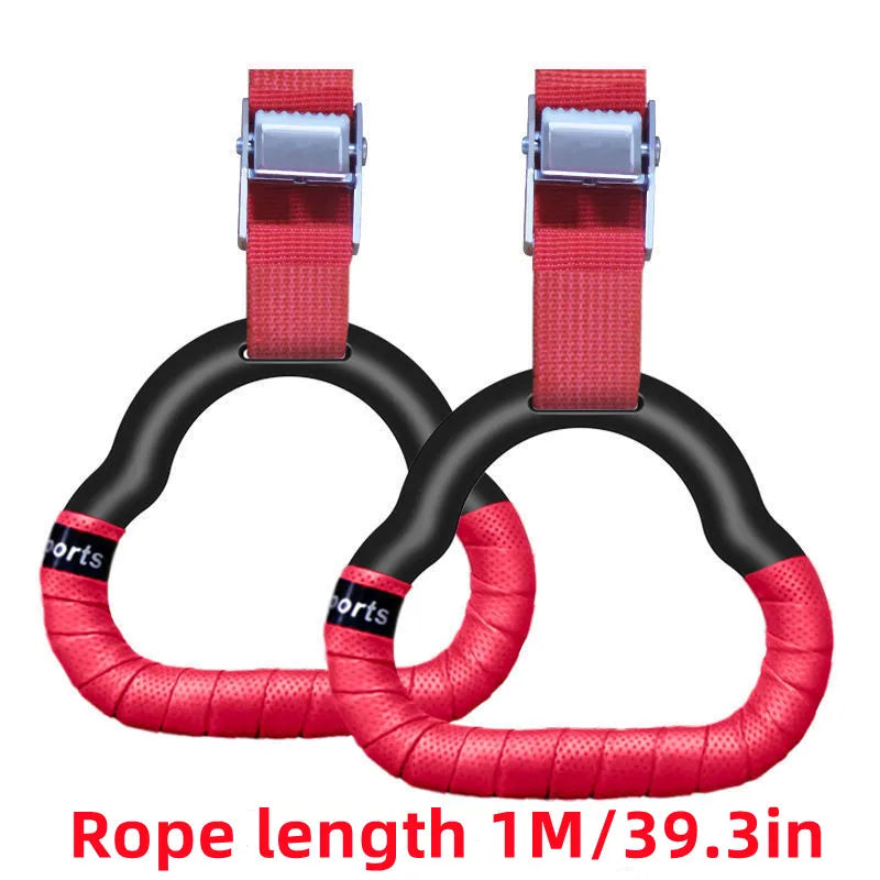 Eco-friendly Gym Ring With Adjustable Straps Buckles Indoor Pull-up Fitness Gymnastics Rings For Kids Home Exercise Equipment
