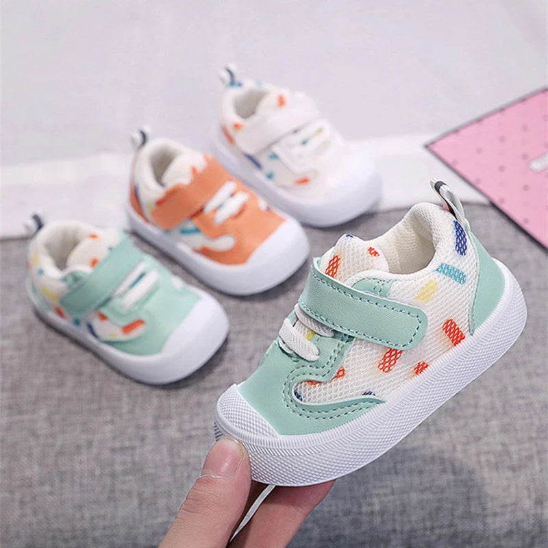 Baby Walking Shoes Spring Autumn Mesh Soft Soled Functional Boys Girls 1-3 Year Sneakers For Kids Baby Girl