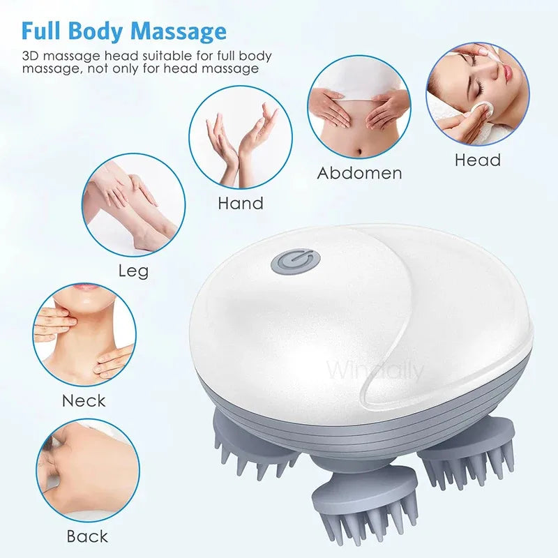 Rechargeable Electric Scalp & Body Massager – Deep Relaxation for Head, Neck & Shoulders