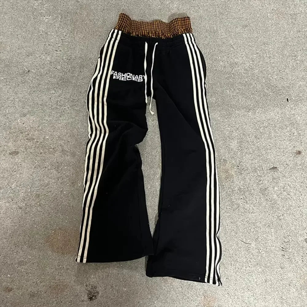 Tie Dye Sweatpants Fashion Y2K Retro Men's and Women's Hip Hop Letter Loose Casual Stretch Waist Jogging Pants