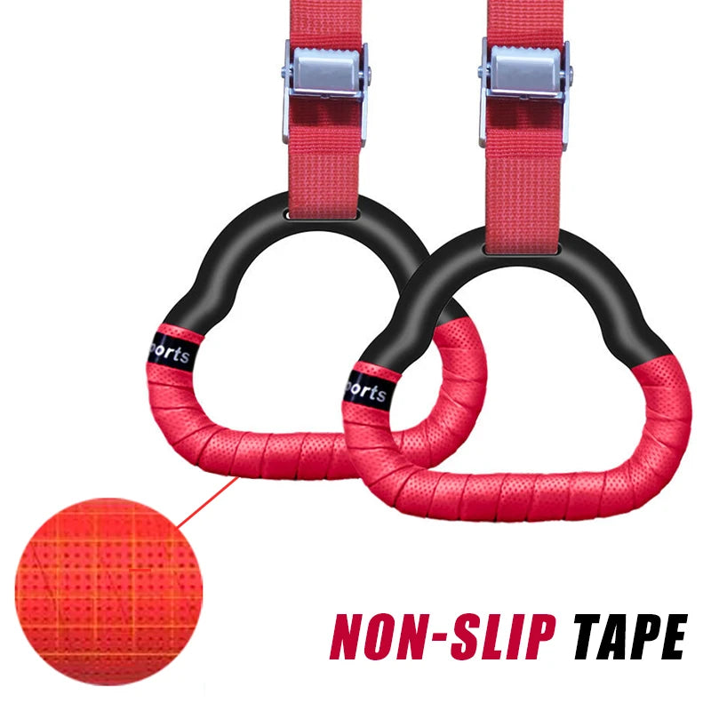 Eco-friendly Gym Ring With Adjustable Straps Buckles Indoor Pull-up Fitness Gymnastics Rings For Kids Home Exercise Equipment