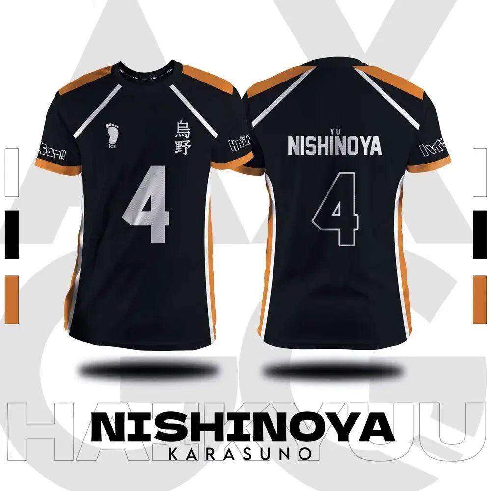 Haikyuu Fukurodani Hinata Cartoon Anime Cosplay Men Jersey Short Sleeve Kids Tee Clothing Unisex Tops New Fashion Women T-shirt