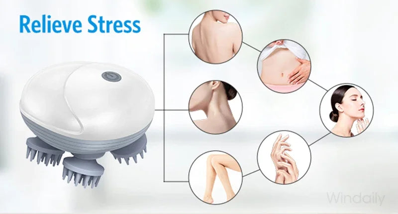 Rechargeable Electric Scalp & Body Massager – Deep Relaxation for Head, Neck & Shoulders