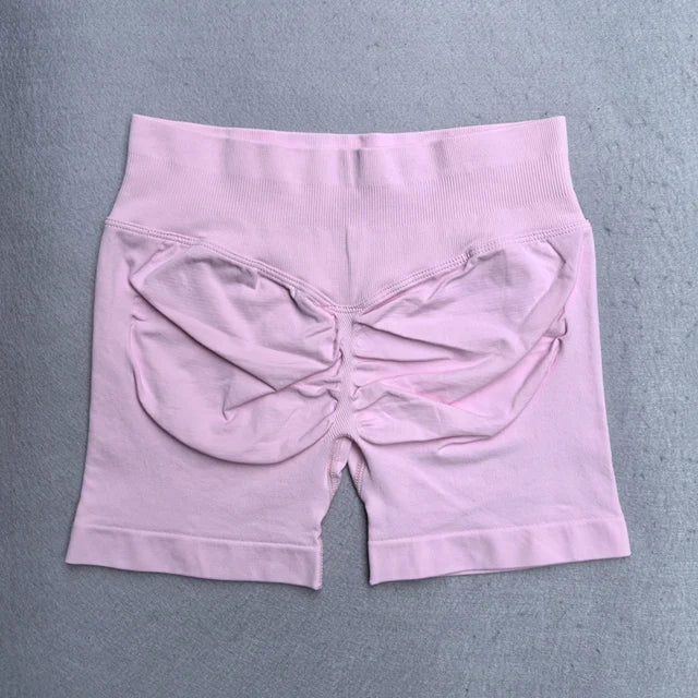 2 Pieces Seamless Yoga Set Workout Clothes Shorts Sets Adjustable Longline Strappy Top Scrunch Shorts Yoga Clothing Gym Set