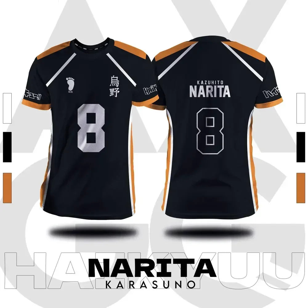 Haikyuu Fukurodani Hinata Cartoon Anime Cosplay Men Jersey Short Sleeve Kids Tee Clothing Unisex Tops New Fashion Women T-shirt