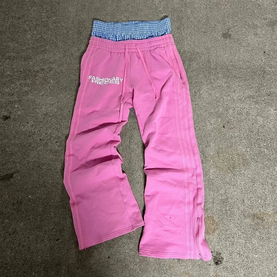 Tie Dye Sweatpants Fashion Y2K Retro Men's and Women's Hip Hop Letter Loose Casual Stretch Waist Jogging Pants