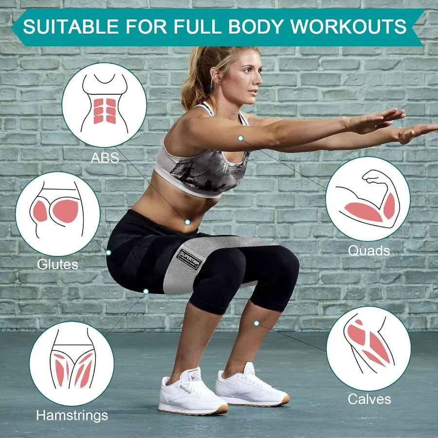 Fabric Resistance Bands for Legs and Butt Non-Slip Booty Bands Set for Women/Men Exercise Loop Bands Elastic Workout Fitness Ban