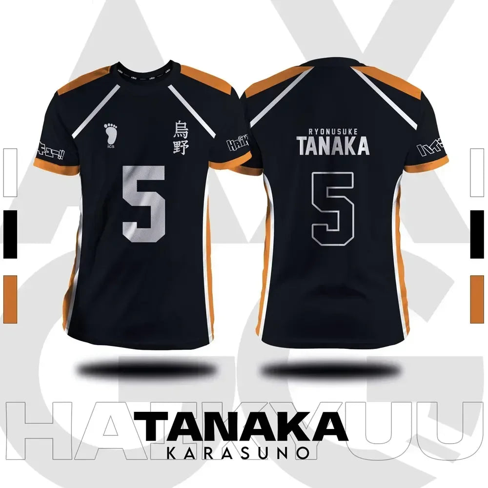 Haikyuu Fukurodani Hinata Cartoon Anime Cosplay Men Jersey Short Sleeve Kids Tee Clothing Unisex Tops New Fashion Women T-shirt