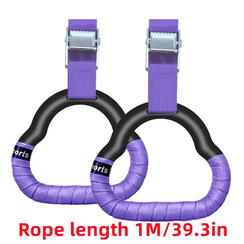 Eco-friendly Gym Ring With Adjustable Straps Buckles Indoor Pull-up Fitness Gymnastics Rings For Kids Home Exercise Equipment