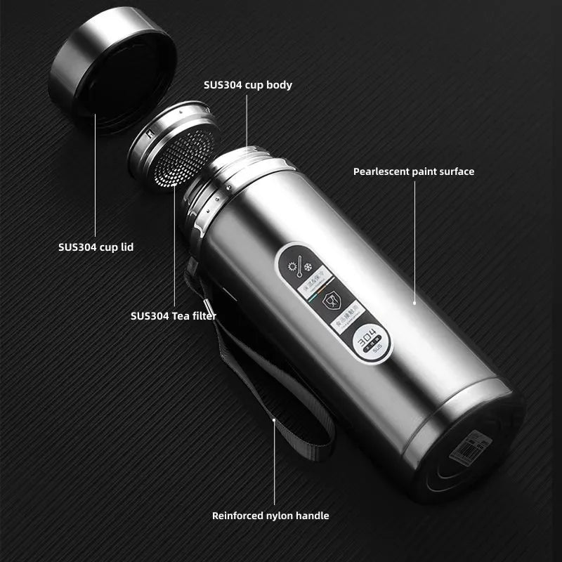 Smart LED Thermal Bottle – Keeps Your Drink Hot or Cold All Day