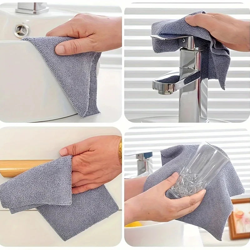 Microfiber Cleaning Cloths - Reusable Lint-Free Towels for Kitchen, Dishes, Glass, Streak-Free & Oil-Resistant (Assorted