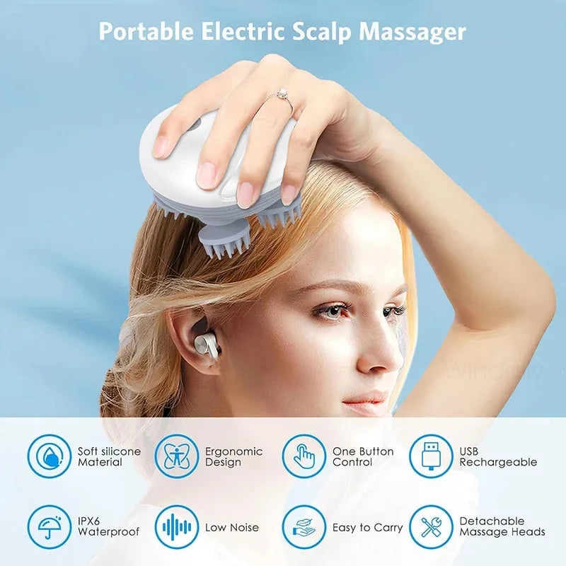 Rechargeable Electric Scalp & Body Massager – Deep Relaxation for Head, Neck & Shoulders