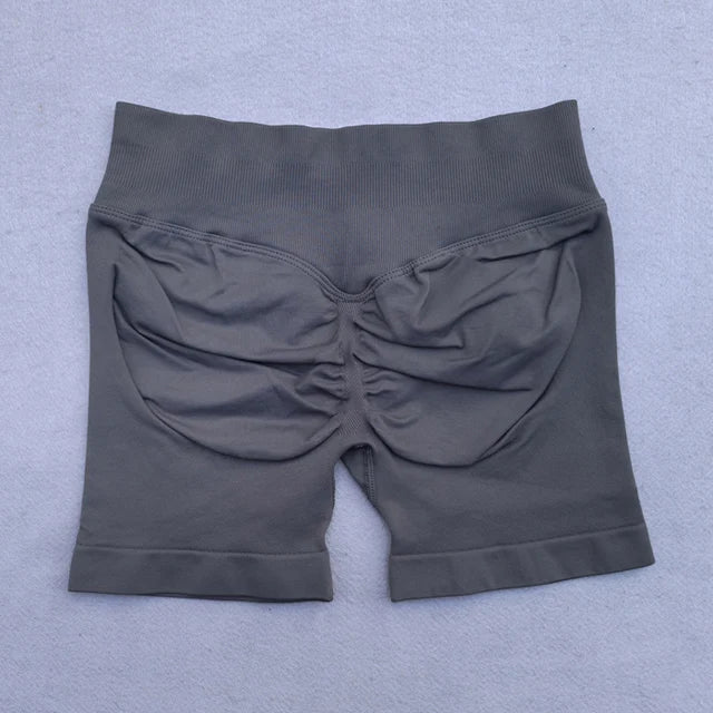 2 Pieces Seamless Yoga Set Workout Clothes Shorts Sets Adjustable Longline Strappy Top Scrunch Shorts Yoga Clothing Gym Set