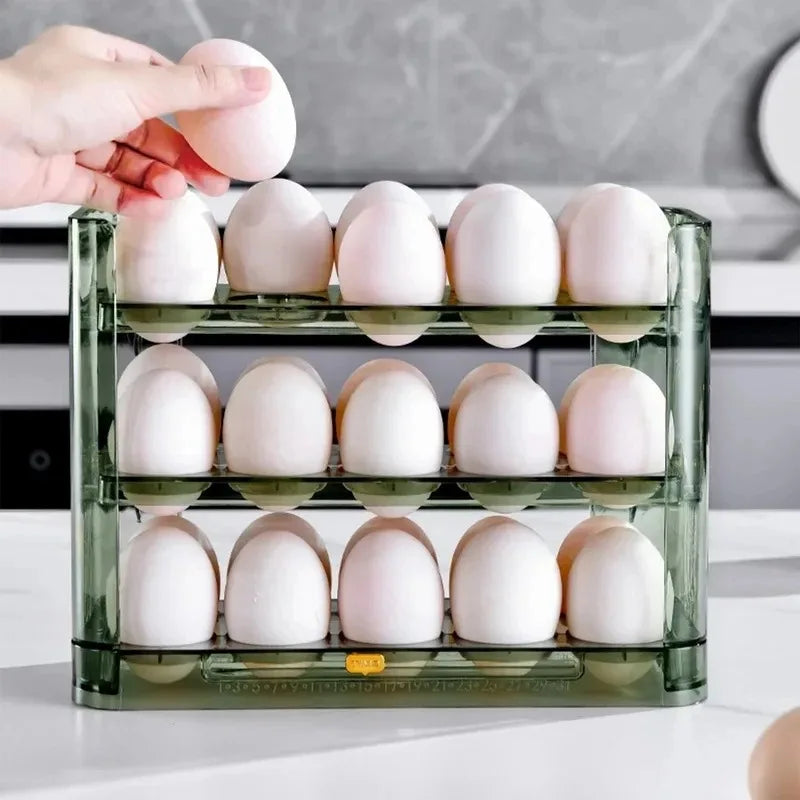 Reversible egg storage box – fits perfectly in your fridge side door. Space-saving, organized, and keeps eggs fresh and secure!