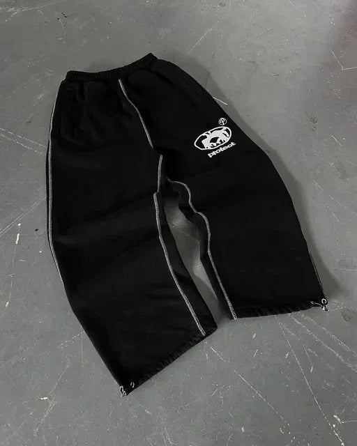 Tie Dye Sweatpants Fashion Y2K Retro Men's and Women's Hip Hop Letter Loose Casual Stretch Waist Jogging Pants