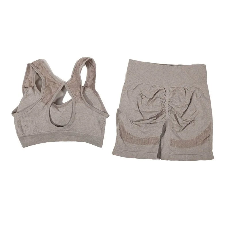 2PCS Yoga Suit Yoga Sports Underwear Women's Fitness Suit Vest Running Sports Yoga Shorts Set Yoga Set Workout Set