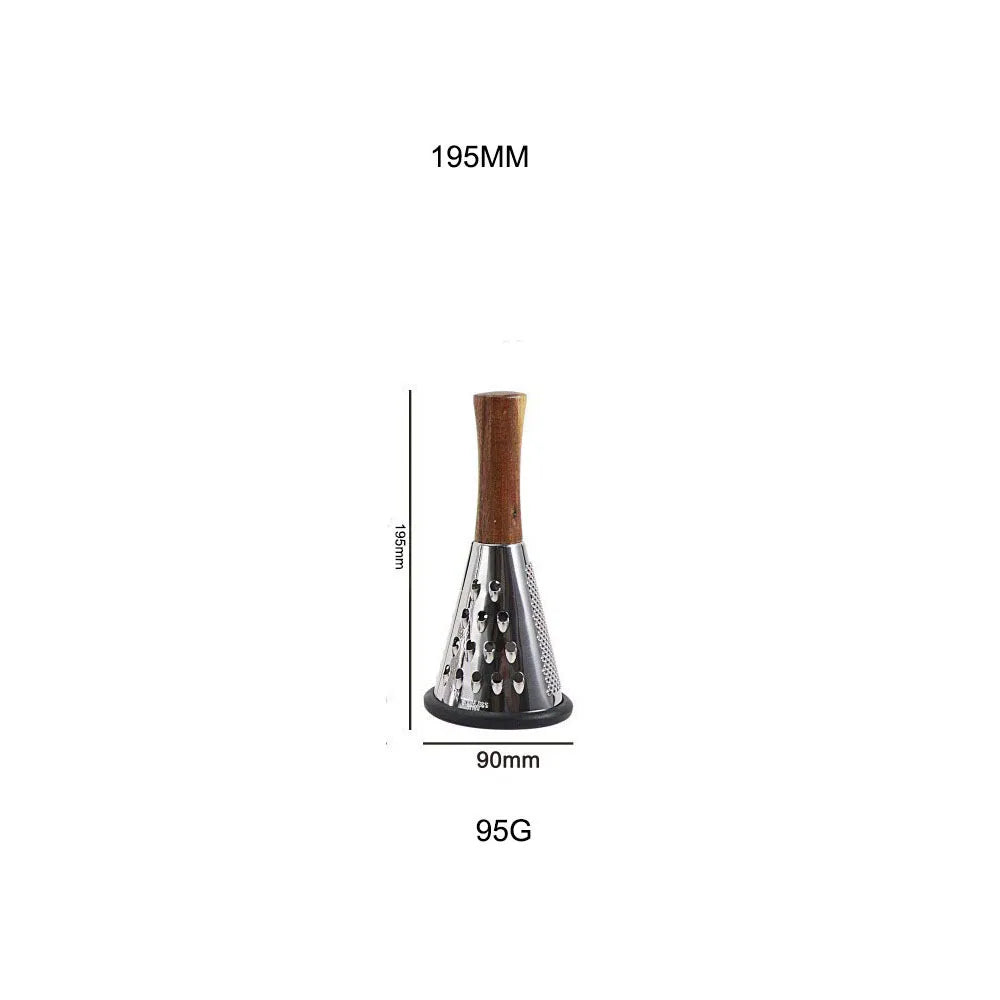 Vertical stainless steel conical three-sided vegetable cheese grater Multifunctional planer with wooden handle Home kitchen
