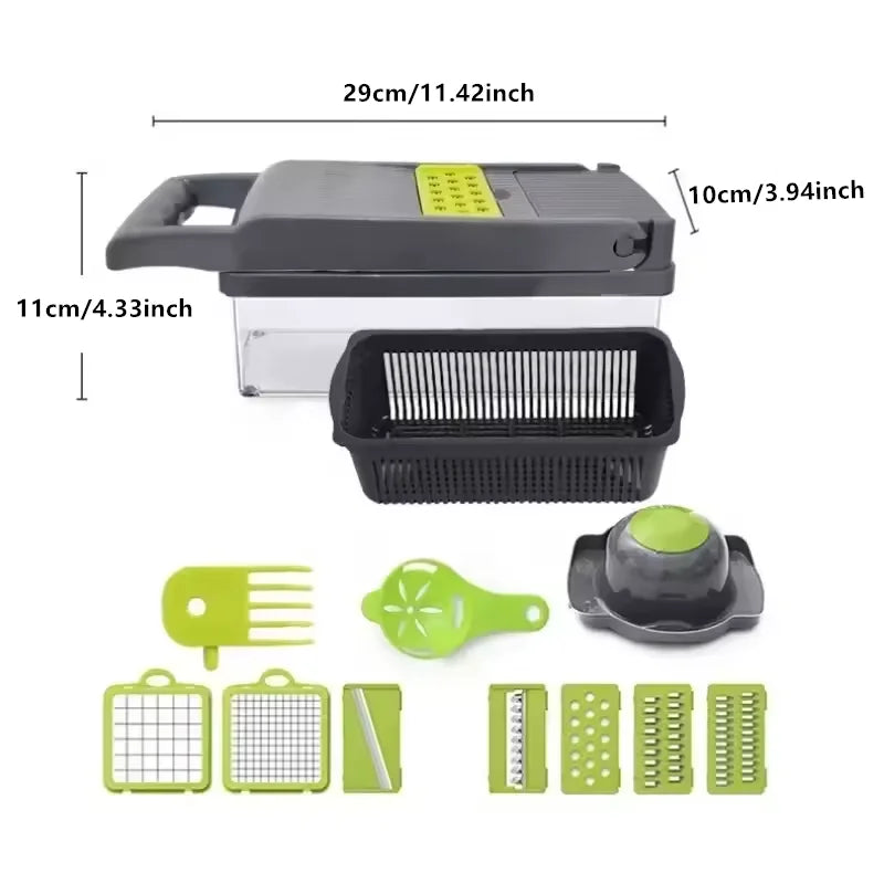 Multifunctional Vegetable Chopper 14 In One Chopper Handle Food Grate Chopper Kitchen Vegetable Slicer Dicing Machine Cutting
