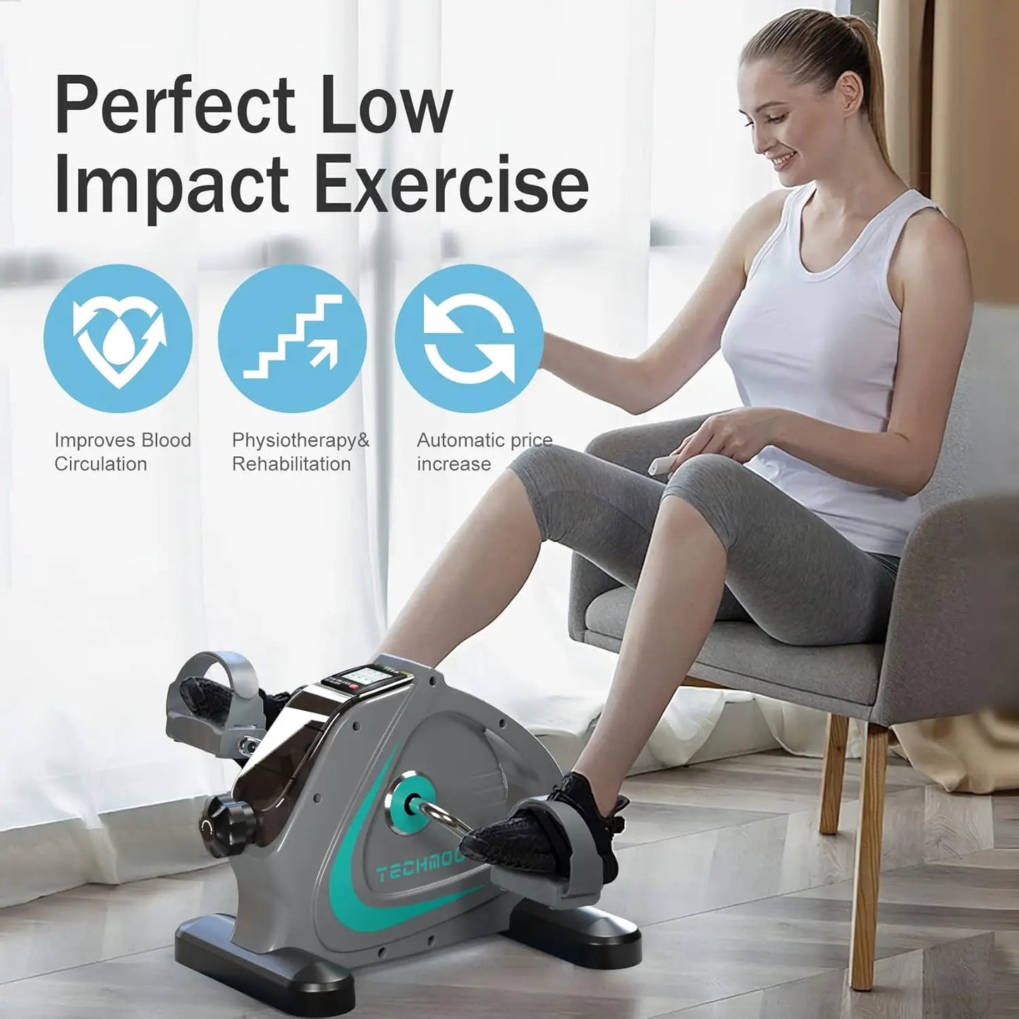 Under Desk Bike Pedal Exerciser Portable Mini Home Exercise Bike with 5LBS Flywheel Sitting Peddler Exerciser for Seniors Legs a