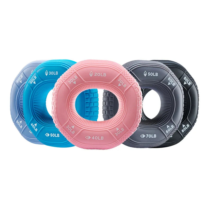 Silicone Adjustable 20-90LB Hand Grip Arm Strength Exercise Gripping Ring Fitness Gym Finger Forearm Trainer Carpal Expander
