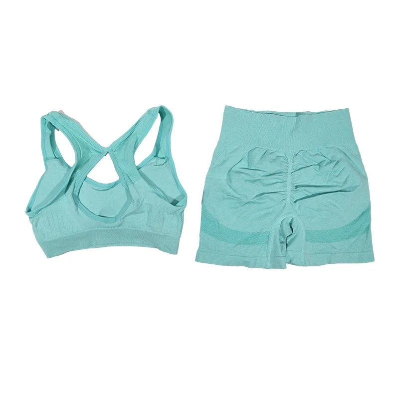 2PCS Yoga Suit Yoga Sports Underwear Women's Fitness Suit Vest Running Sports Yoga Shorts Set Yoga Set Workout Set