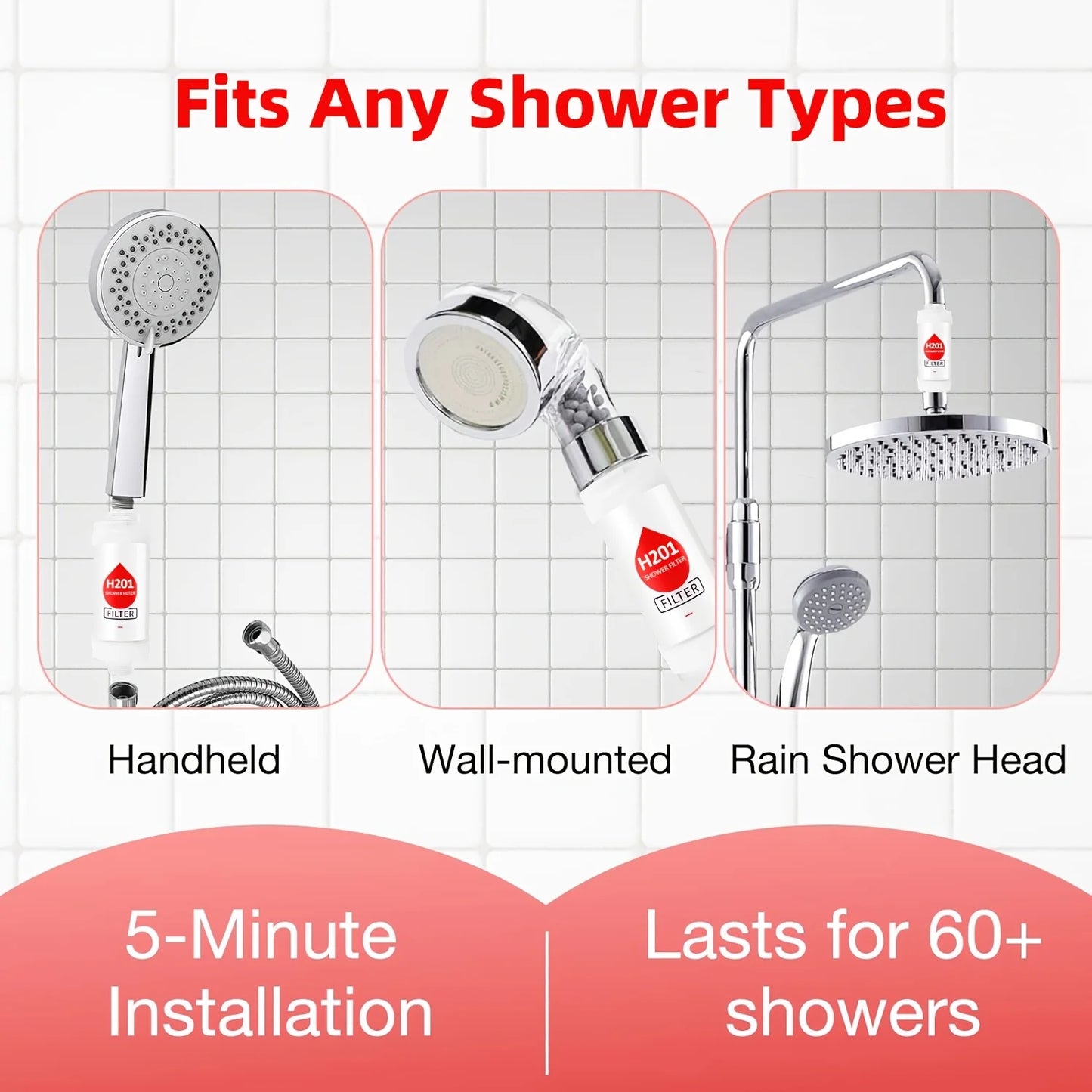 Aromatherapy Shower Filter - Vitamin C Water Softener for Smooth Skin & Shiny
Hair | Universal Shower Head Purifier