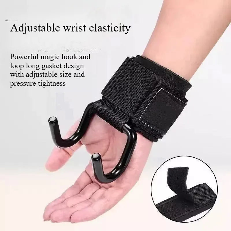 Pull-up bar wrist straps for fitness, assisting hooks for indoor pull-up bars, deadlift hand slip prevention hang hooks.