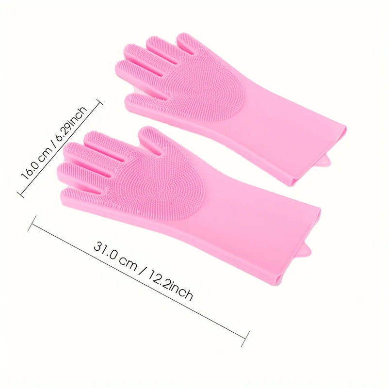 Food-Grade Silicone Gloves - Oil-, Slip- & Heat-Resistant Cleaning Gloves, Durable & Easy to Clean, Must-Have for Home
