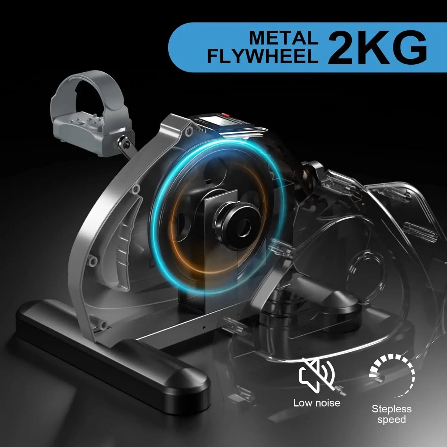 Under Desk Bike Pedal Exerciser Portable Mini Home Exercise Bike with 5LBS Flywheel Sitting Peddler Exerciser for Seniors Legs a