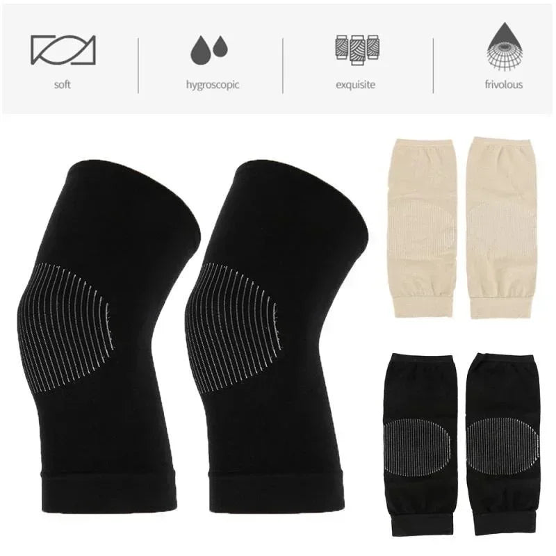 Women's Elderly Winter Spring Running 1 Pair Warm Knee Pads Bamboo Charcoal