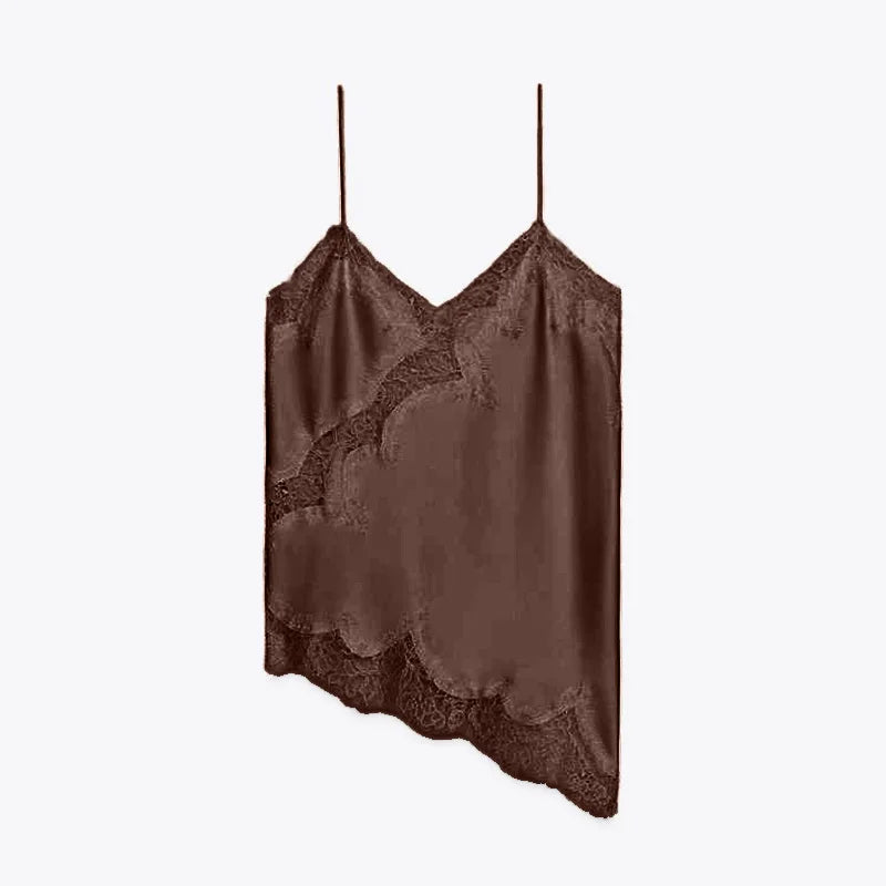 Sexy Chic Black Lace Cami Tops Women V Neck Patchwork Sleeveless Y2k Girl Tops Fashion 2025 Summer Holiday Beach Tank Tops