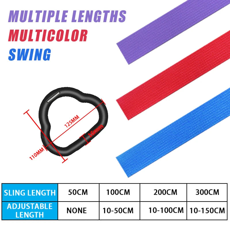 Eco-friendly Gym Ring With Adjustable Straps Buckles Indoor Pull-up Fitness Gymnastics Rings For Kids Home Exercise Equipment